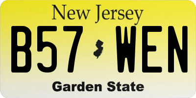NJ license plate B57WEN