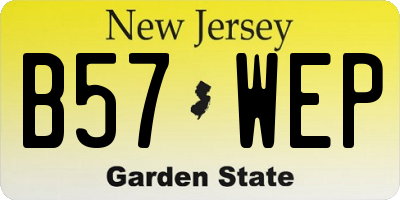 NJ license plate B57WEP