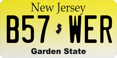 NJ license plate B57WER