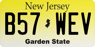 NJ license plate B57WEV