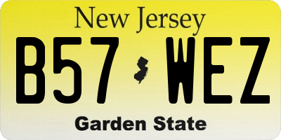 NJ license plate B57WEZ