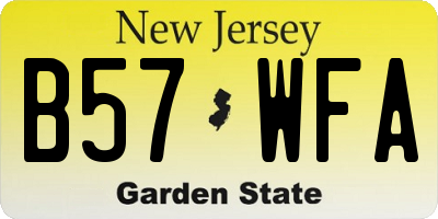 NJ license plate B57WFA