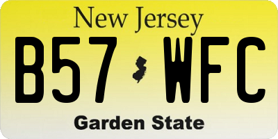 NJ license plate B57WFC