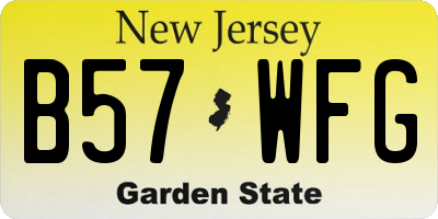 NJ license plate B57WFG