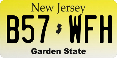NJ license plate B57WFH