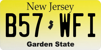NJ license plate B57WFI