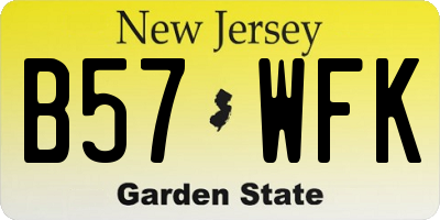 NJ license plate B57WFK