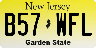 NJ license plate B57WFL