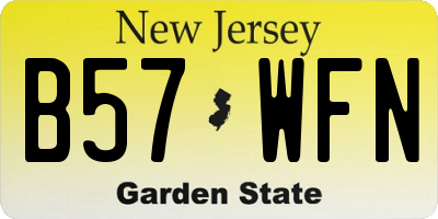 NJ license plate B57WFN