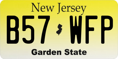 NJ license plate B57WFP