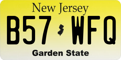 NJ license plate B57WFQ