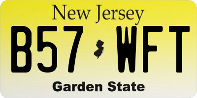 NJ license plate B57WFT
