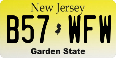 NJ license plate B57WFW