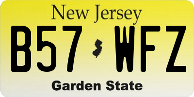 NJ license plate B57WFZ
