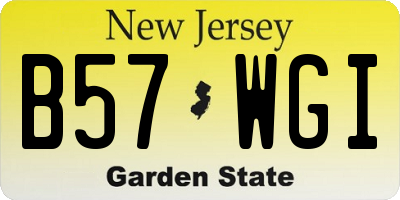 NJ license plate B57WGI