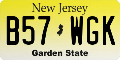NJ license plate B57WGK