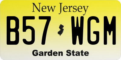 NJ license plate B57WGM