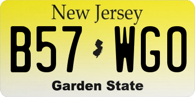 NJ license plate B57WGO