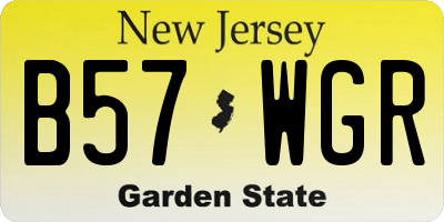 NJ license plate B57WGR