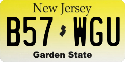 NJ license plate B57WGU