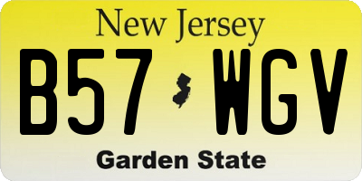 NJ license plate B57WGV