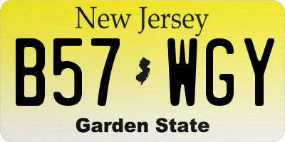 NJ license plate B57WGY