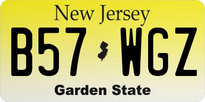 NJ license plate B57WGZ