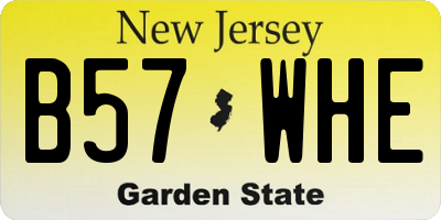 NJ license plate B57WHE