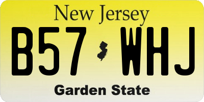 NJ license plate B57WHJ