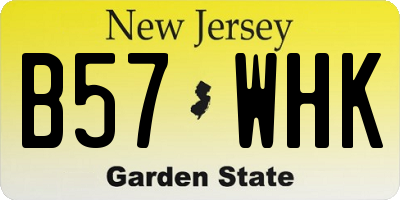 NJ license plate B57WHK