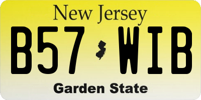 NJ license plate B57WIB