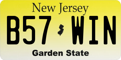 NJ license plate B57WIN