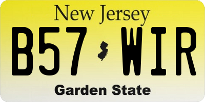 NJ license plate B57WIR