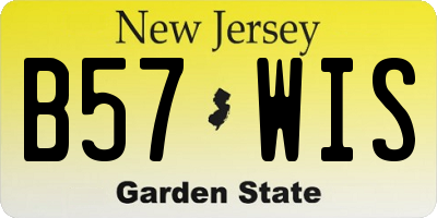 NJ license plate B57WIS
