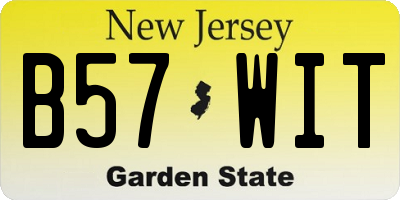 NJ license plate B57WIT