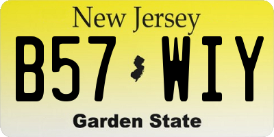 NJ license plate B57WIY
