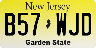 NJ license plate B57WJD