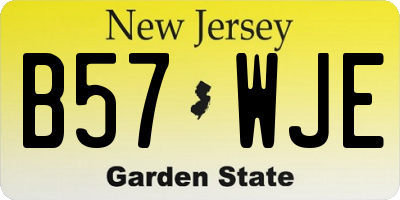 NJ license plate B57WJE