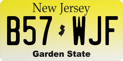 NJ license plate B57WJF
