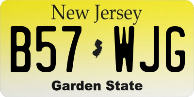 NJ license plate B57WJG