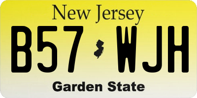NJ license plate B57WJH