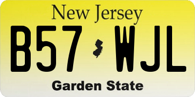 NJ license plate B57WJL