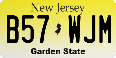 NJ license plate B57WJM