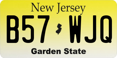 NJ license plate B57WJQ