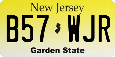 NJ license plate B57WJR