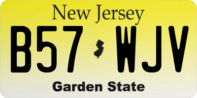 NJ license plate B57WJV
