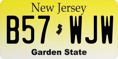 NJ license plate B57WJW