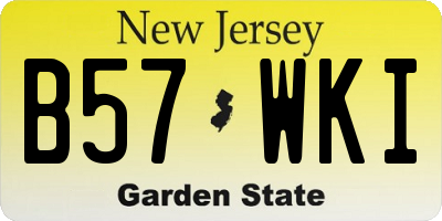 NJ license plate B57WKI