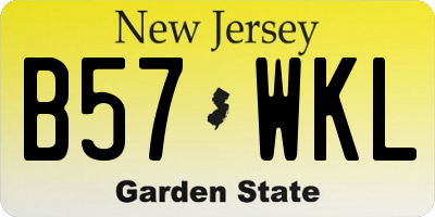 NJ license plate B57WKL