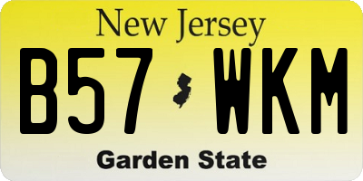 NJ license plate B57WKM